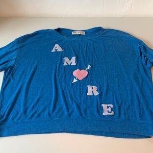Wildfox blue “Amore” crewneck - Medium